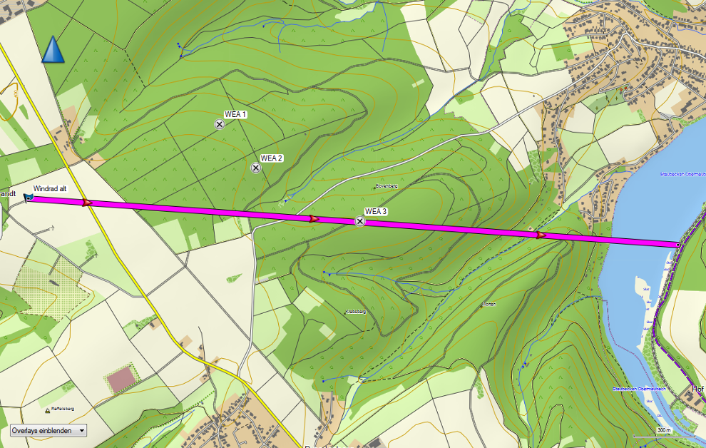 Profil von Staumauer aus